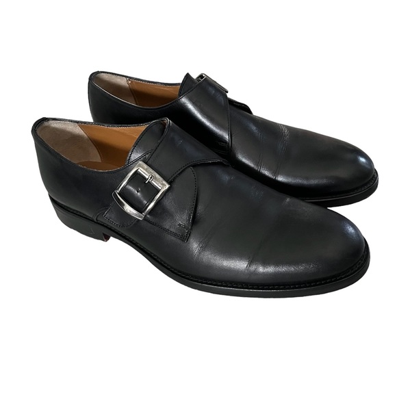 Kenneth Cole New York Vero Cuoio Suit Coat Black Monk Strap Shoes Size 10.5 - Picture 3 of 9